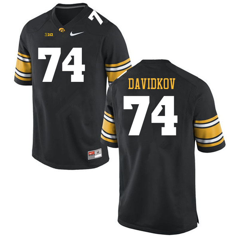 Men #74 David Davidkov Iowa Hawkeyes College Football Jerseys Sale-Black - Click Image to Close